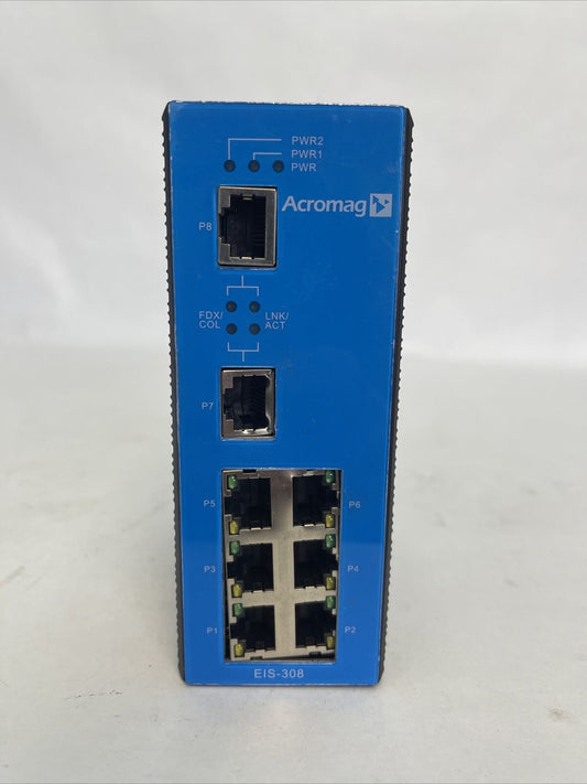 ACROMAG EIS-308 8 WEB MANAGED PORT VERSION 1.3 INPUT 24VDC 0.8A