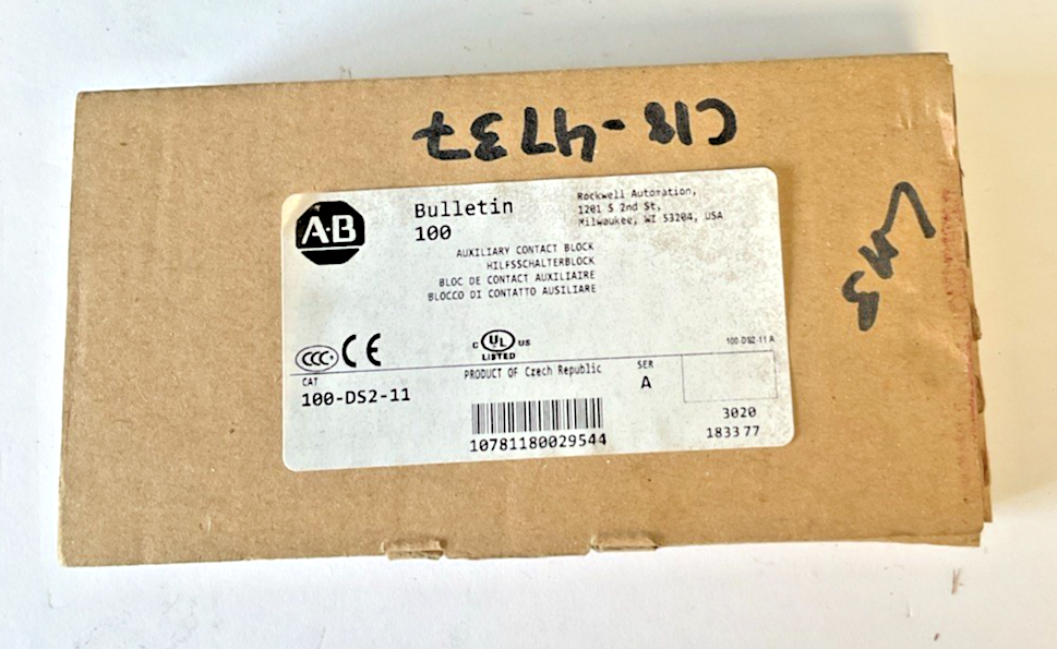 ALLEN BRADLEY 100-DS2-11 AUXILIARY CONTACT BLOCK SER.A