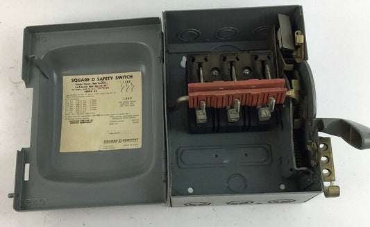 SQUARE D HU 361 EI SAFETY SWITCH 30A 600VAC 250VDC SER.A2