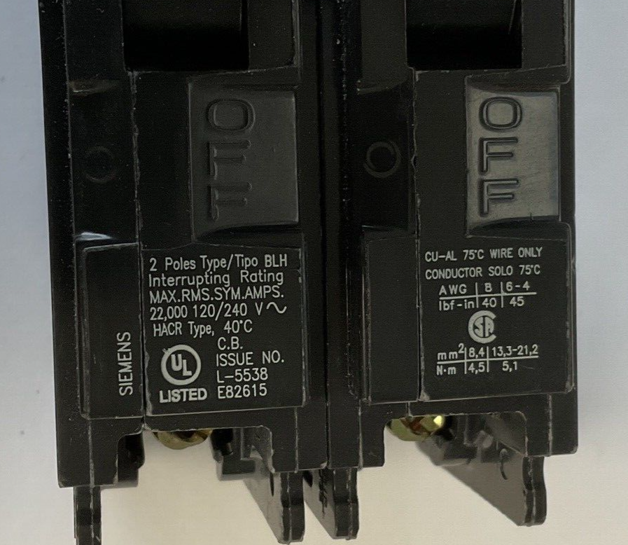 SIEMENS B250H CIRCUIT BREAKER  50AMP 120/240VAC 2POLE 60HZ
