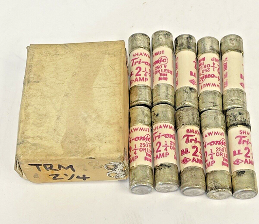 SHAWMUT - *BOX OF 10* - TRM2 1/4 - 2.25 AMP, 250 VAC - TIME-DELAY FUSES