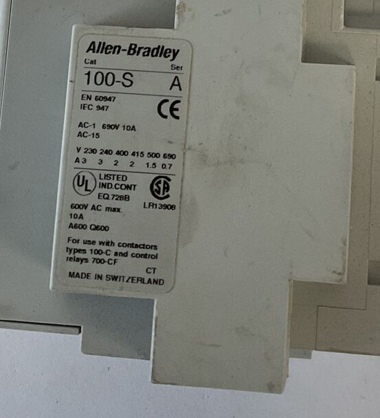 ALLEN BRADLEY 100-C37*00 CONTACTOR SER.B W/100-S SER.A W/100-FSC280 SER.A