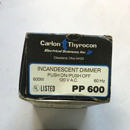 CARLON THYROCON PP600 INCANDESCENT DIMMER 120VAC 600W 60HZ