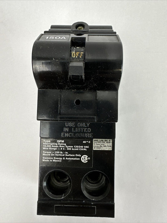 SIEMENS QPM2150 CIRCUIT BREAKER 150AMP 2POLE 120/240VAC