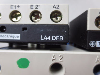 TELEMECANIQUE LD5 LB130 + LA4 DFB (2) + LA1-LB015 + LB1LB03P05 REVERSING STARTER