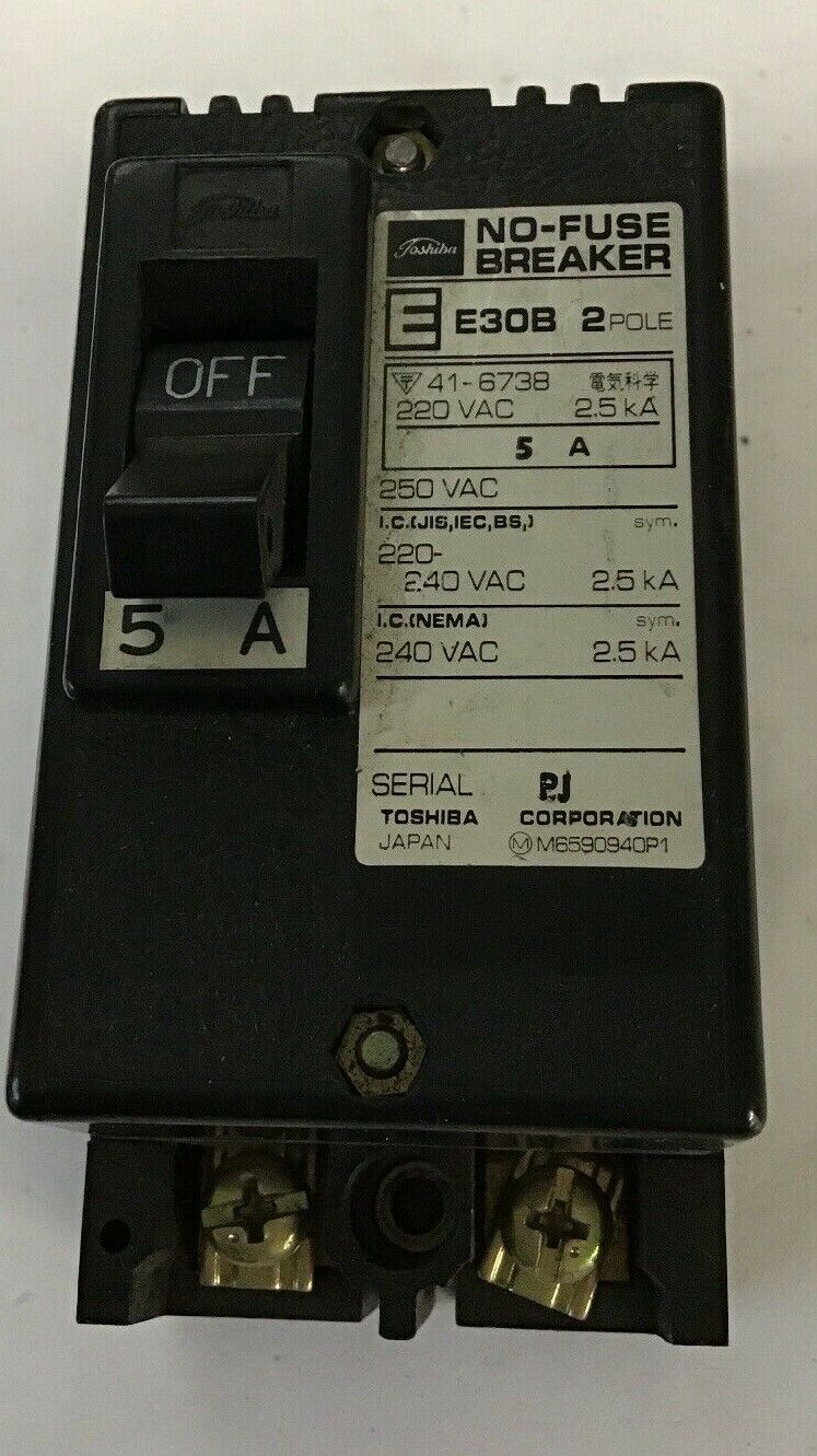 TOSHIBA E30B NO-FUSE BREAKER 2POLE 220VAC 2.5KA