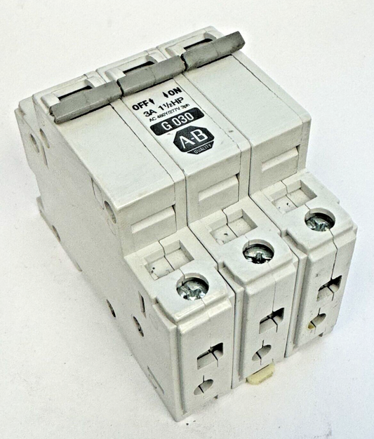 ALLEN-BRADLEY - 1492-CB3-G030 SER. C - MOTOR CONT.- 3P, 3A, 277 V, 1-1/2 HP, 3PH