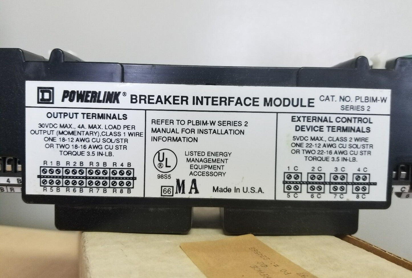 SQUARE D PLBIM-W  BREAKER INTERFACE MODULE