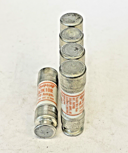 GOULD - *BOX OF 5* - A2K10R - 10 AMP, 250 VAC - CURRENT-LIMITING AMP TRAP FUSES