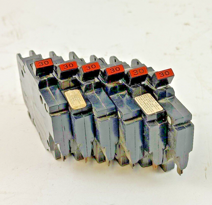 FPE *LOT OF 6* - 030 / NC130 - STAB-LOK BREAKERS - 1 POLE/240VAC/30A - NEW***