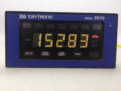 DAYTRONIC 3570 STRAIN GAGE PANEL METER 90-265VAC 50-400HZ 10W 5 DIGIT LCD