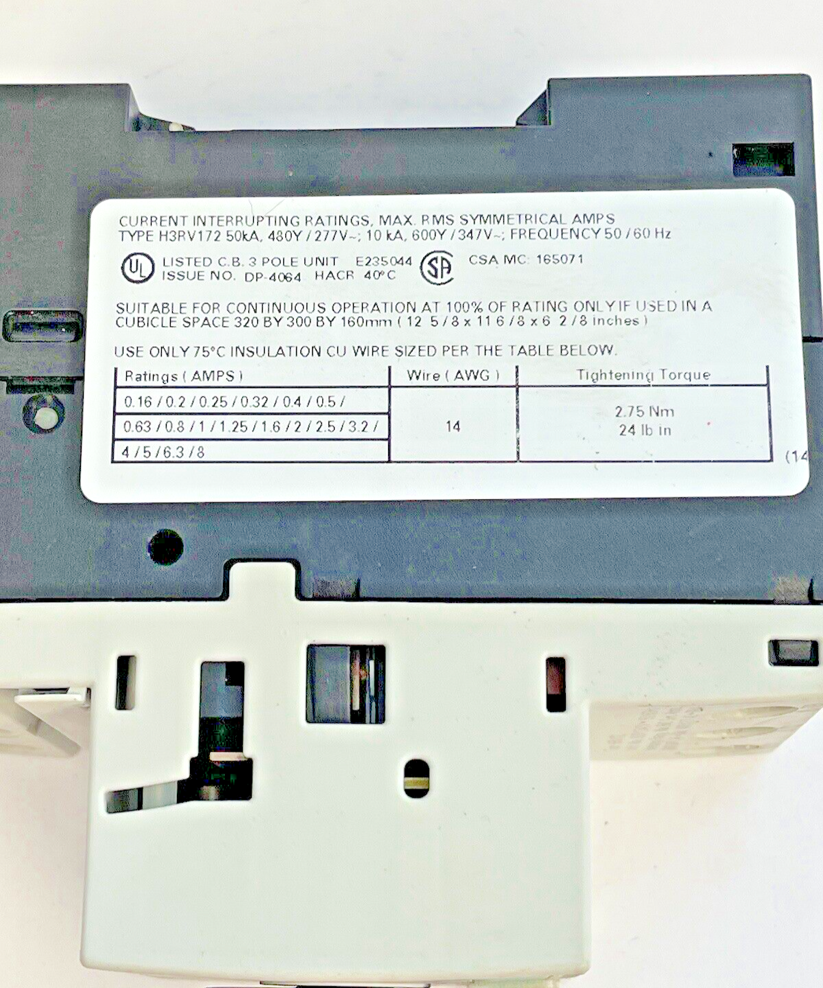 SIEMENS - 3RV1721-1DD10 - CIRCUIT BREAKER / PLANT PROTECTOR