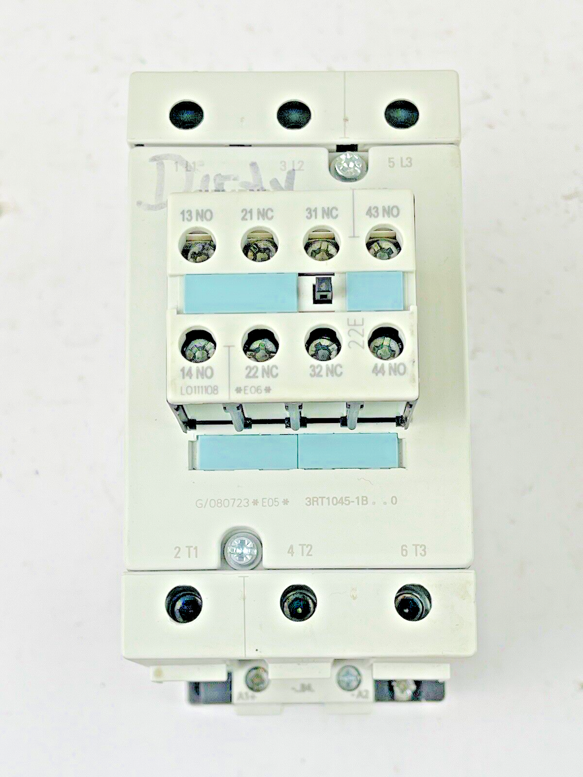 SIEMENS - 3RT1045-1BB40 CONTACTOR WITH 24V DC COIL & 3RH1921-1HA22 CONTACT BLOCK