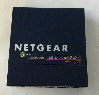 NETGEAR ProSafe FS105 5-Port FAST ETHERNET SWITCH 10/100Mbps 7.5VDC 1A (LOTOF4)