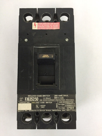 ITE SIEMENS FJ63S250 CIRCUIT BREAKER 600VAC 250AMP 3POLE