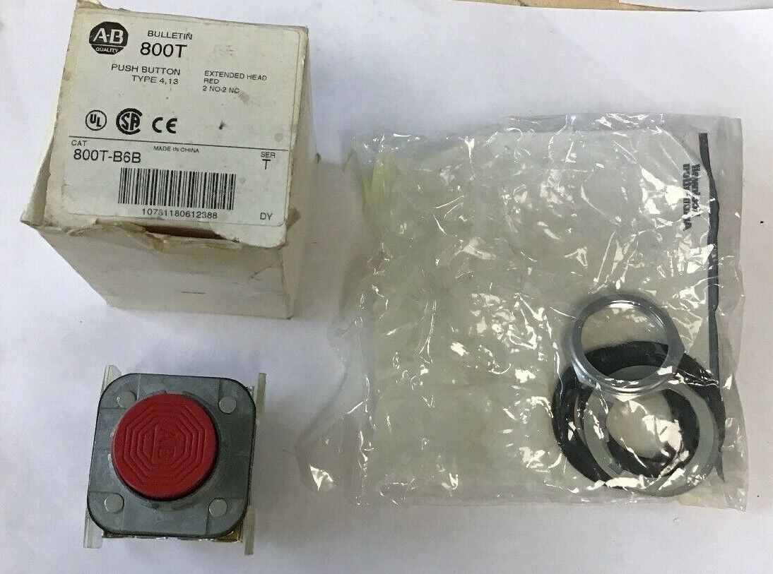 ALLEN BRADLEY 800T-B6B SERIES T TYPE 4,13 EXTENDED HEAD RED