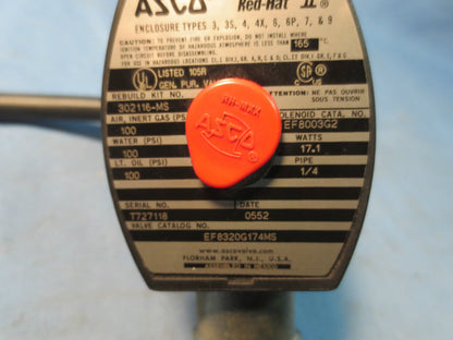 ASCO RED-HAT EF8320G174MS VALVE - 1/4" PIPE, 17.1 WATTS