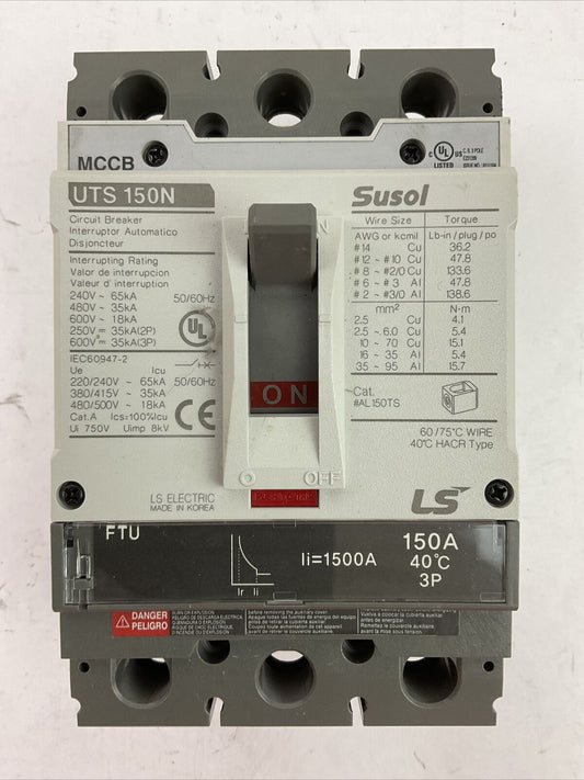 LS ELECTRIC UTS 150N CIRCUIT BREAKER 150AMP 3POLE 600V SUSOL MCCB li=1500A