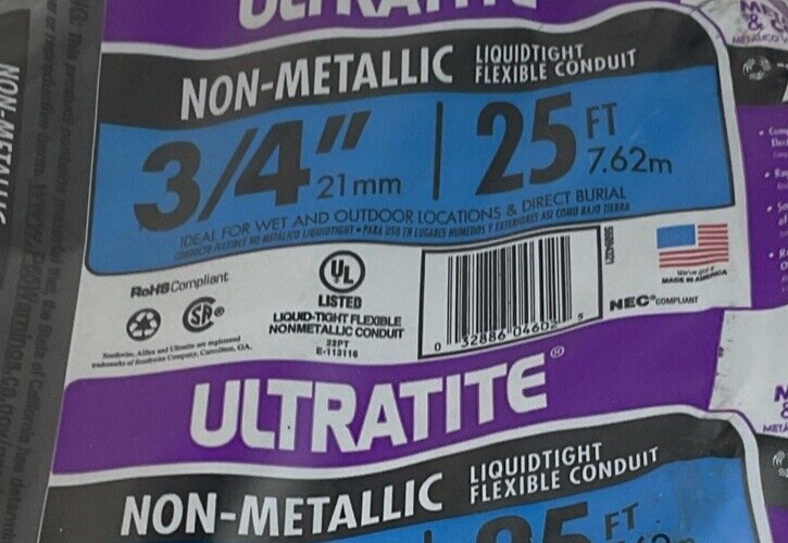 ULTRATITE 3/4" NON-METALLIC FLEXIBLE CONDUIT 25'