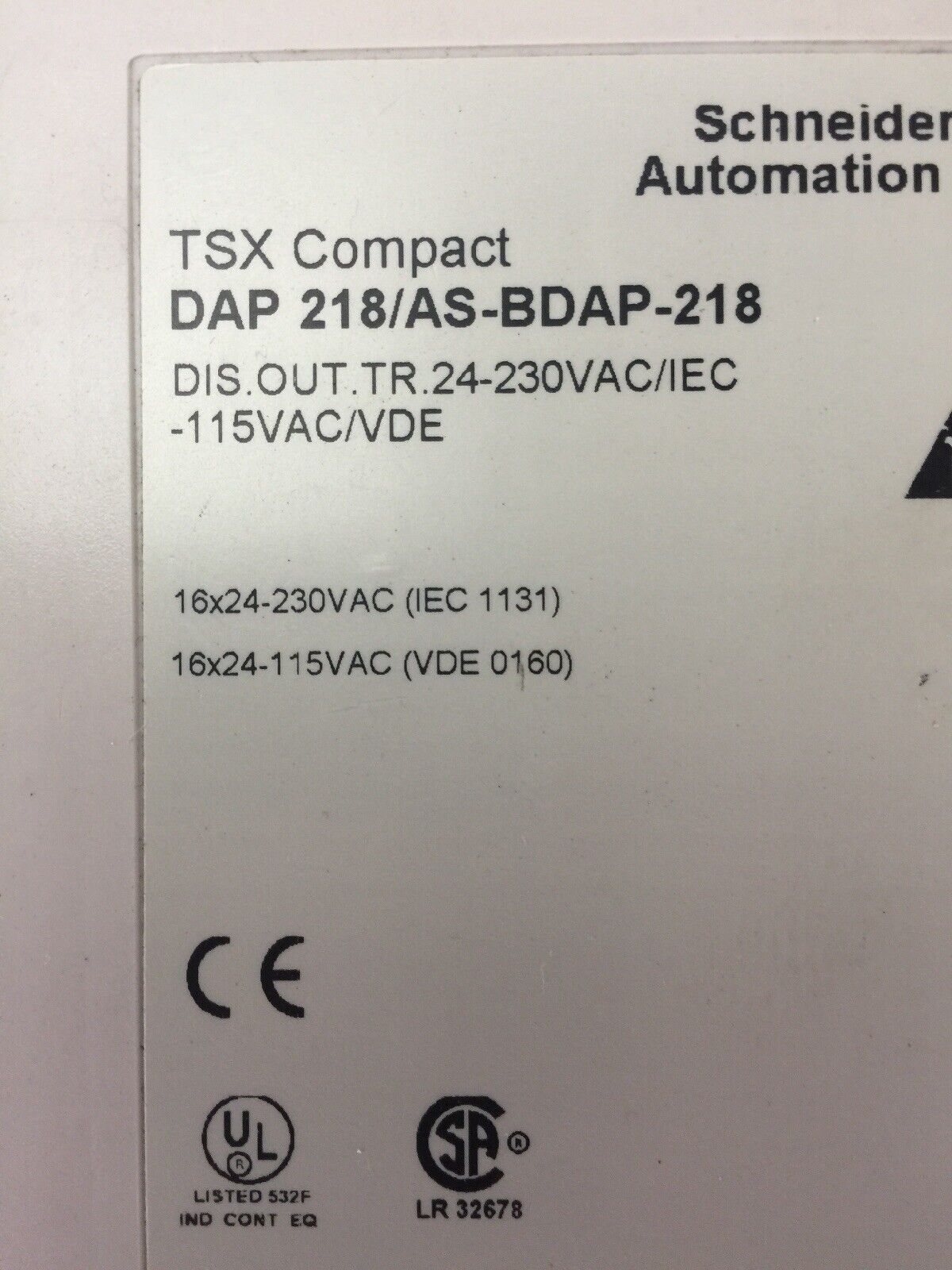 SCHNEIDER AUTOMATION DAP 218/ AS-BDAP-218 Output Module