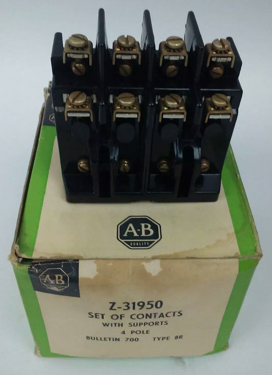 ALLEN BRADLEY Z-31950 CONTACTS, 4P, BUL 700 TYPE BR, MISSING ONE SET OF CONTACTS
