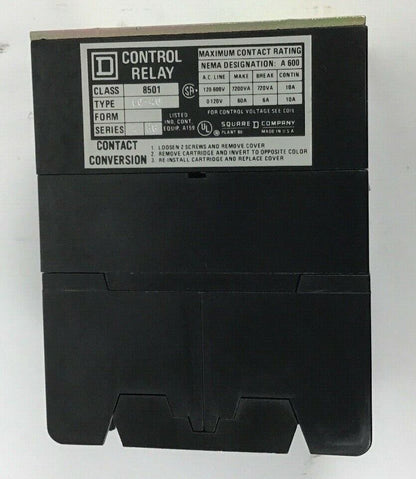 SQUARE D 8501 LO-40 A.C MAGNETIC CONTROL RELAY SER.A 120-60/110-50