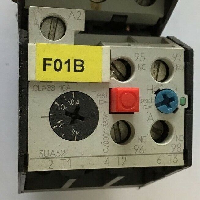 SIEMENS 3TF4222-0A CONTACTOR 600VAC 30A W/ 3UA52 00-2A OVERLOAD RELAY 10-16A