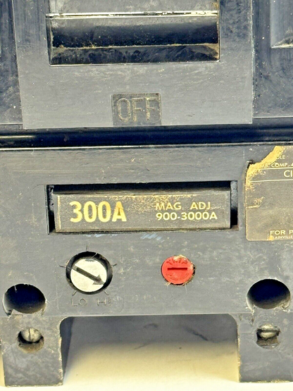 GE - TJJ436300 - CIRCUIT BREAKER W/ 300A TRIP, AUX, SHUNT - 300A, 600VAC, 3 POLE