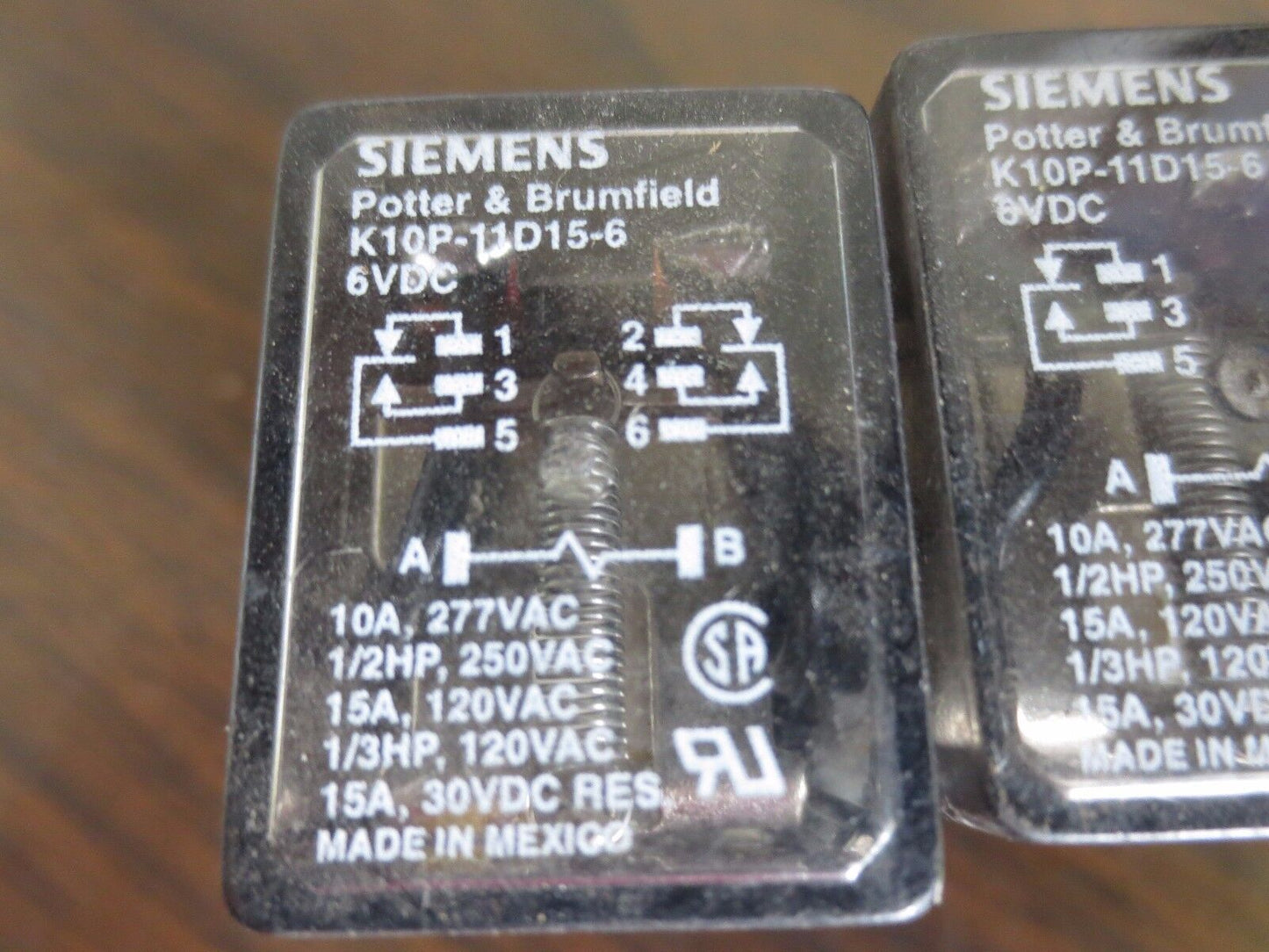 SIEMENS / POTTER & BRUMFIELD K10P-11D15-6  RELAY - 6VDC - LOT of 3