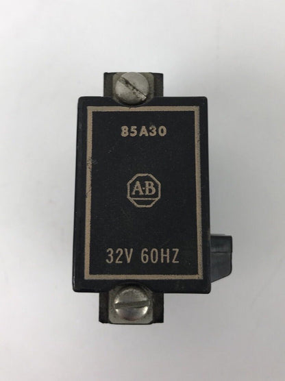 ALLEN-BRADLEY 85A30 COIL, 32V, 60 HZ, NEW NO BOX, INSPECTED