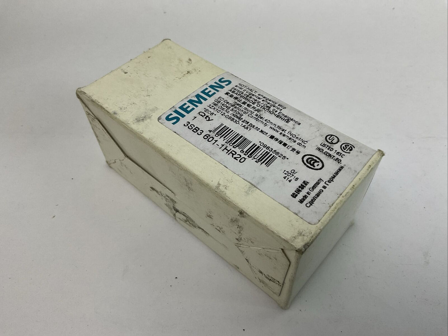 SIEMENS 3SB3 601-1HR20 EMERGENCY STOP