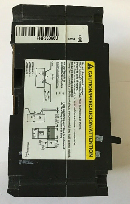 SQUARE D FAL360601212 60A CIRCUIT BREAKER 600VAC 250VDC