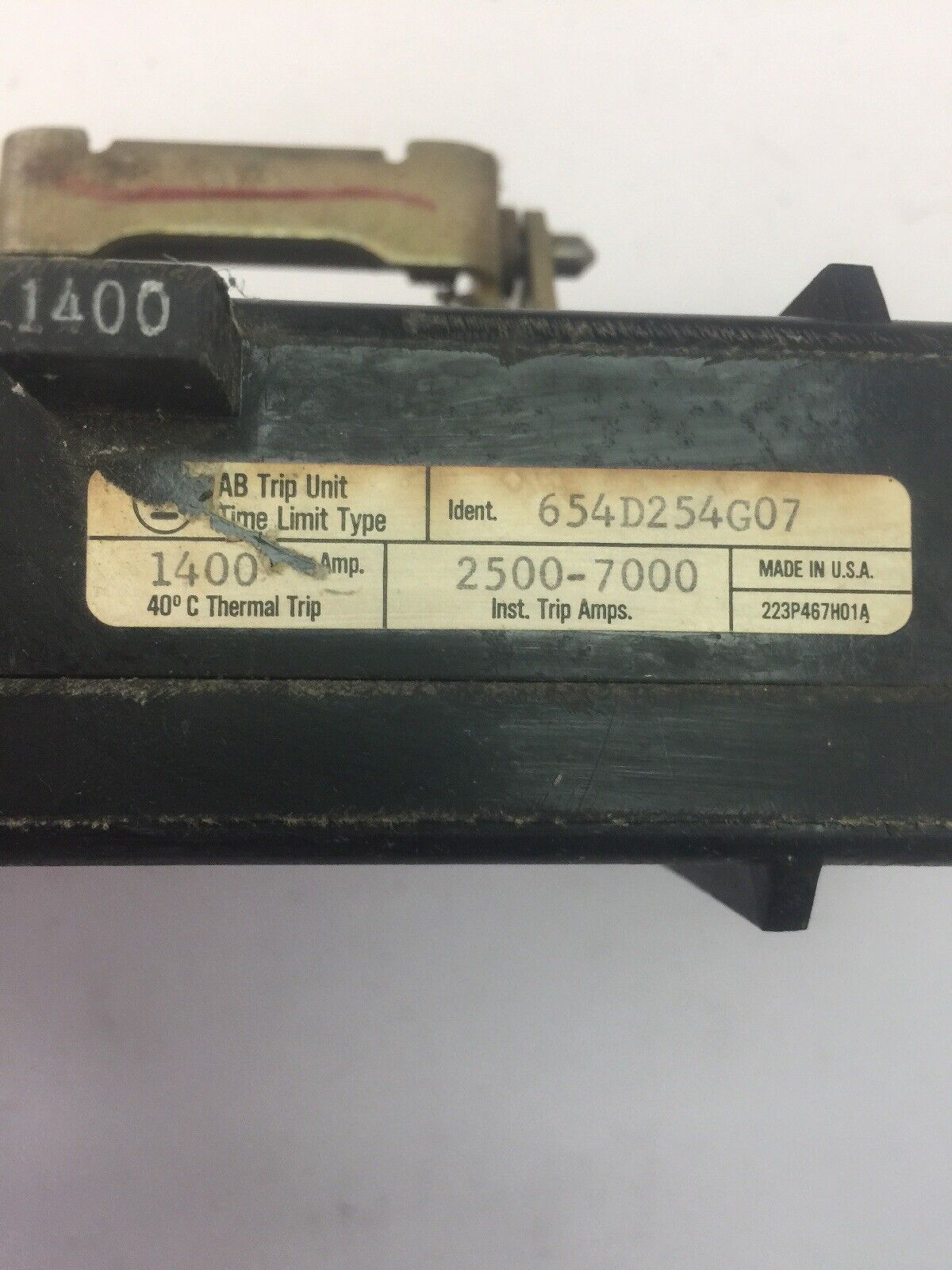 WESTINGHOUSE 654D254G07 CIRCUIT BREAKER TRIP UNIT 1400A 2500-7000A INST TRIP AMP