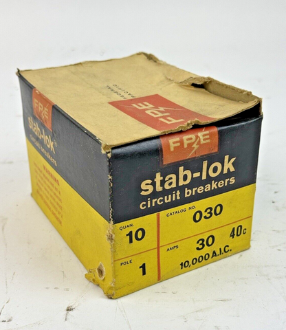 FPE *BOX OF 10* - 030 / NC130 - STAB-LOK BREAKERS - 1 POLE/240VAC/30A