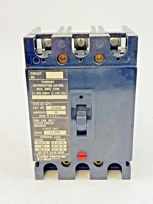 CUTLER-HAMMER / EATON - EC3030 SER. 3 - CIRCUIT BREAKER - 30A/ 240 VAC/ 3 POLE