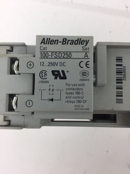 ALLEN BRADLEY 100-C09Z*400 CONTACTOR WITH 100-FSD250 SURGE SUPPRESSOR