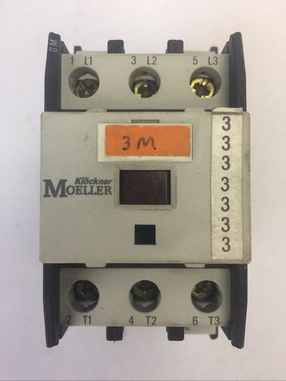 KLOCKNER MOELLER STARTER DIL 0M CONTACTOR 3POLE 250VDC 35A 15HP COIL 240V 60HZ