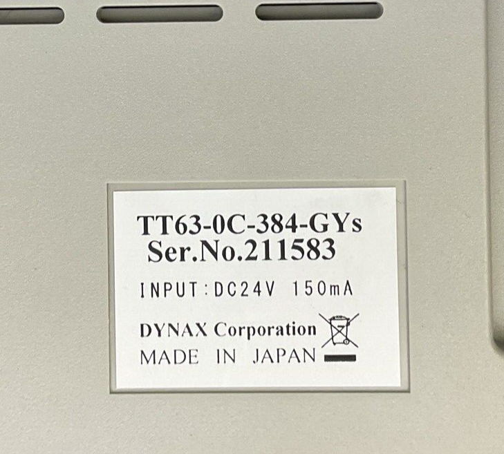 DYNAX CORPORATION TT63-0C-384-GYS TEACH PENDNANT 24VDC 150MA