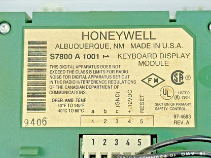 HONEYWELL - S7800 A 1001 REV. A - KEYBOARD DISPLAY MODULE IN CASE-BURNER CONTROL
