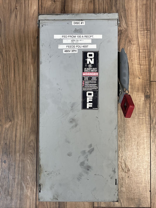 GE TH3363R MODEL 11 FUSIBLE SAFETY SWITCH 100A 600VAC 250VDC 30HP 3P TYPE 3R