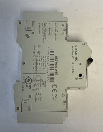 SIEMENS 5SJ4110-7HG41 CIRCUIT BREAKER 10A AUXILIARY CIRCUIT SWITCH ***LOTOF3***