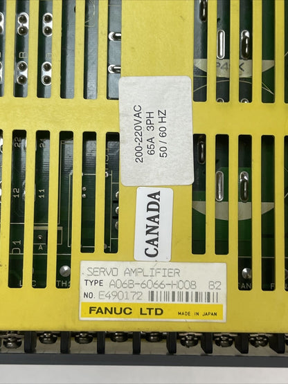 FANUC A06B-6066-H008 B2 SERVO AMPLIFIER 200-22VAC 3PH 65A 50/60HZ