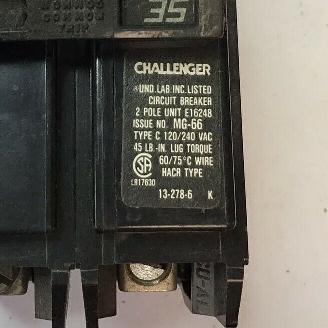 CHALLENGER C235 120/240VAC TYPE C 2POLE ***LOTOF2***