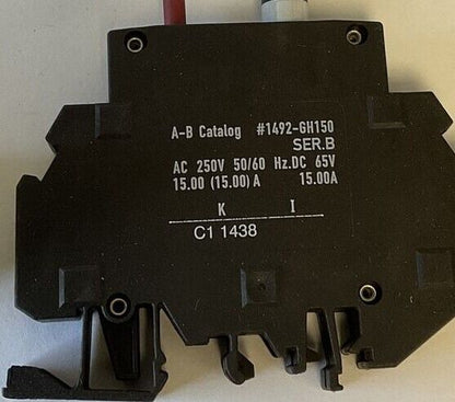 ALLEN BRADLEY 1492-GH150 MINIATURE CIRCUIT BREAKER 15A SER.B