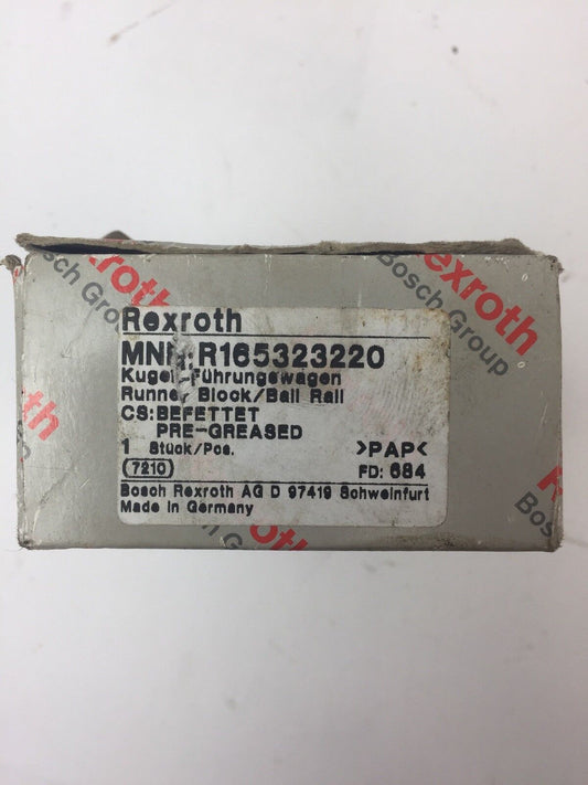 REXROTH R165323220 RUNNER BLOCK BALL RAIL CARRIAGE