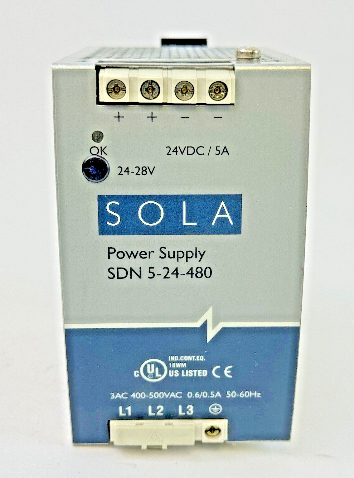 SOLA / EMERSON - SDN 5-24-480 - POWER SUPPLY - 24 VDC, 5 A, 50-60Hz