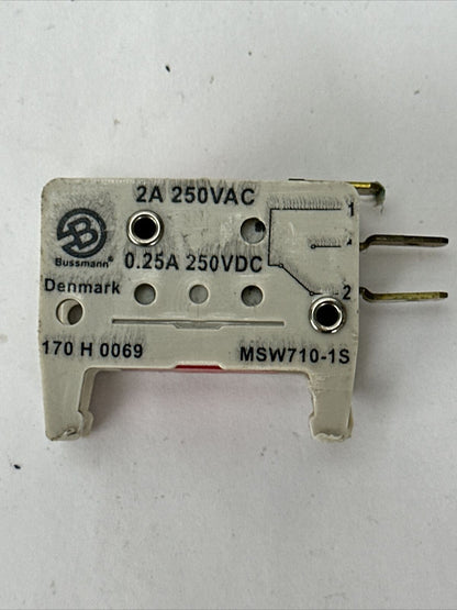 BUSSMANN MSW710-1S MICRO SWITCH 2A 250VAC 0.25A 250VDC 170 H 0069