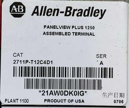 ALLEN BRADLEY 2711P-T12C4D1 PANELVIEW PLUS 2711P-RN6 2711P-RDT12C 2711P-RP1X