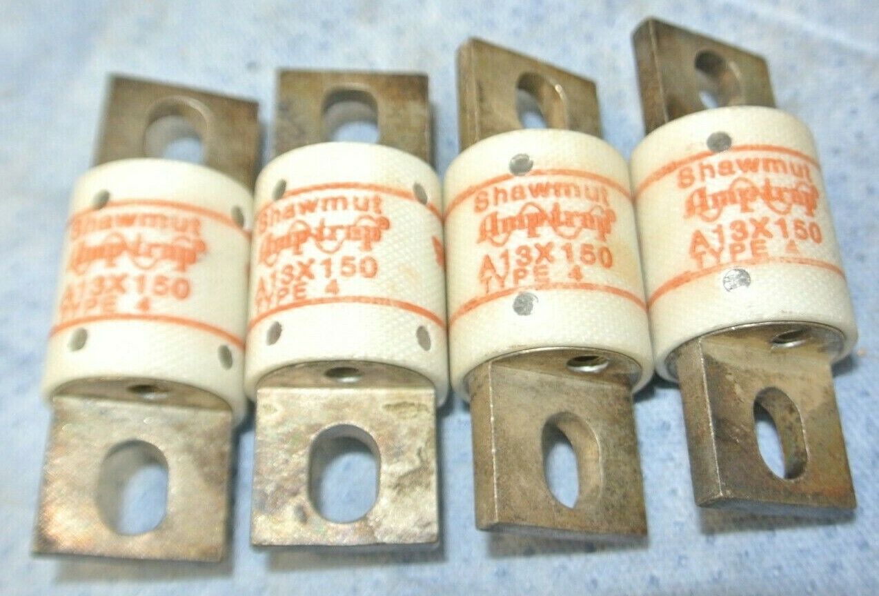 LOT of 4 / SHAWMUT A13X150 AMP-TRAP® FUSE / 150A, 130V / NEW SURPLUS