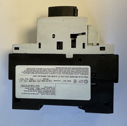 SIEMENS 3RV1421-0HA10 MANUAL MOTOR STARTER 16A CLASS 10 0.55-0.8A 50/60HZ CAT.A